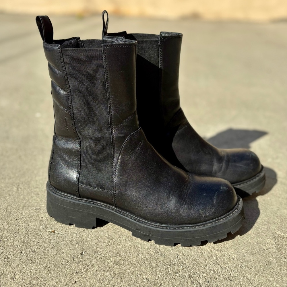 Vagabond Black Leather Cosmo 2.0 Boots Size 41 - Picture 2 of 7